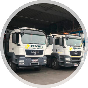 Prechtl Dach+Fassade – LKW / Kran Prechtl Dach+Fassade – LKW / Kran